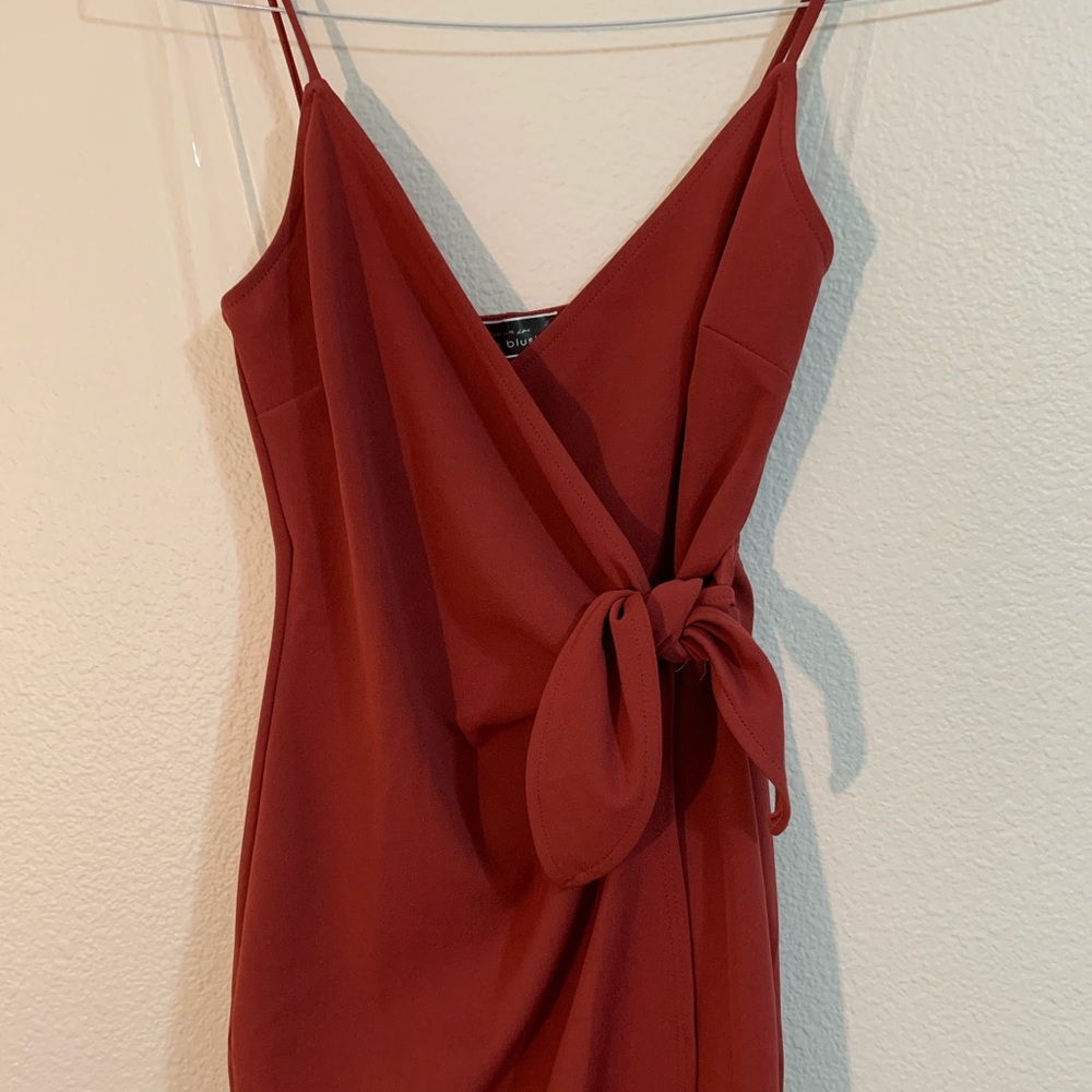 Blue Blush - maroon wrap dress